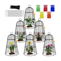 6 Pack 11.4" D x 17.7" H Garden Cloches for Plants,Rustproof Chicken Wire Cloches Flip-Top Design,Upgraded Triple
