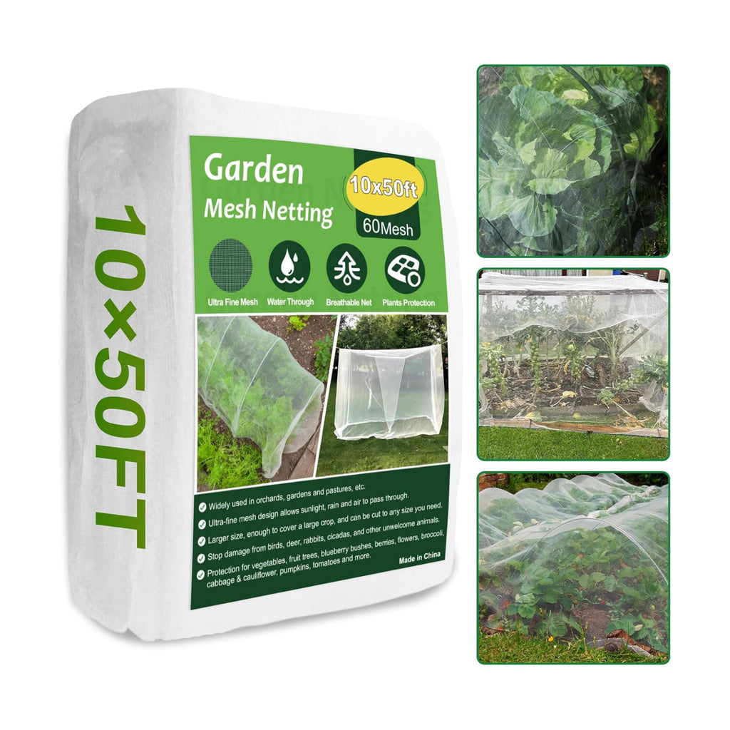 NONMON Garden Netting 10 x 50FT Ultra Fine Mesh Netting Insect Netting | Plant Covers Bird Mosquito Netting Pest