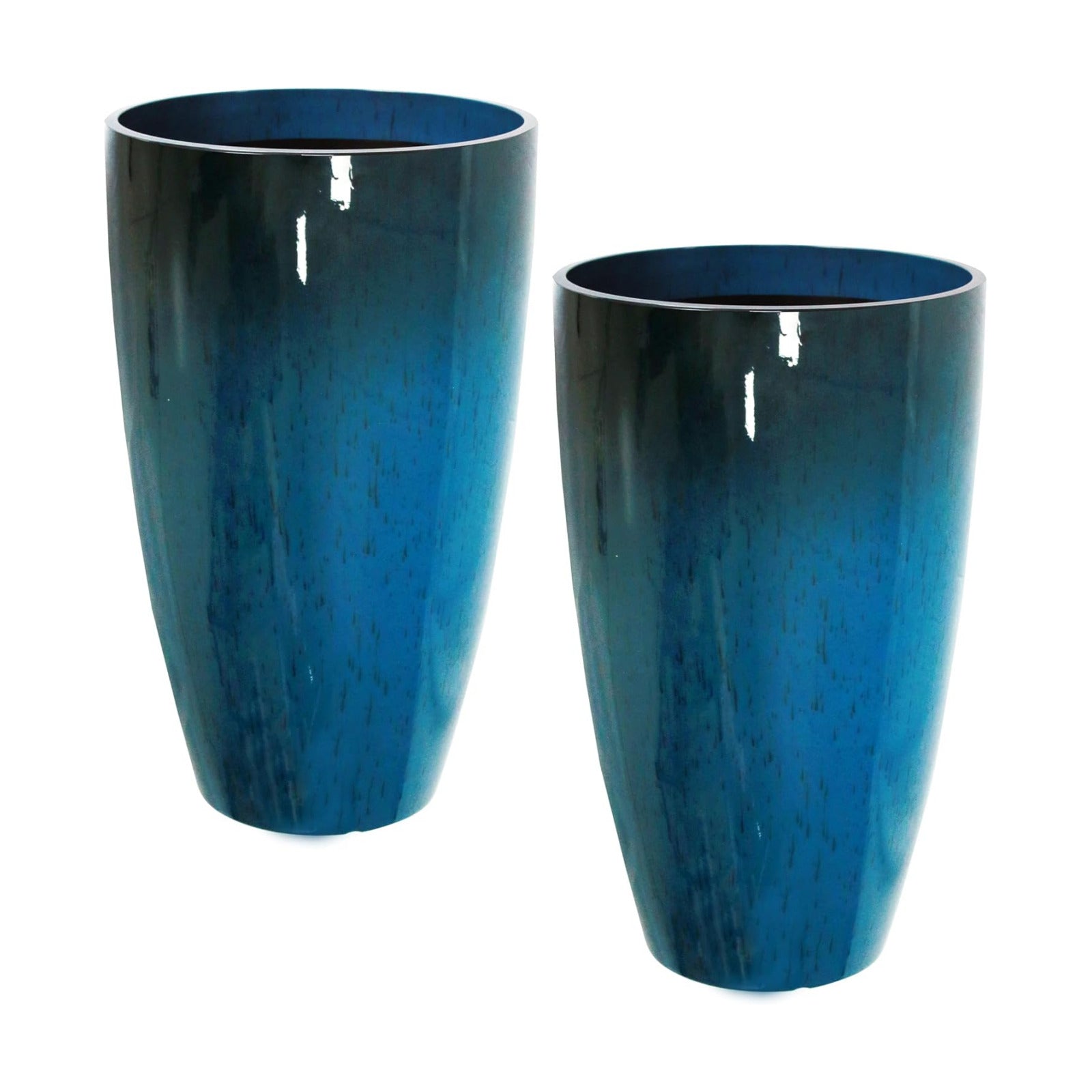 2PCS 21in Tall Planter for Outdoor Plants Large Flower Pots Blue | Tall Planters for Outdoor Plants, Large Pots with