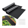 2Pcs Recycled Felt Mulch Mat Roll for Landscaping 8.2'x2' Garden Pathway | Reusable Fabric Walkway Mat Black Permanent