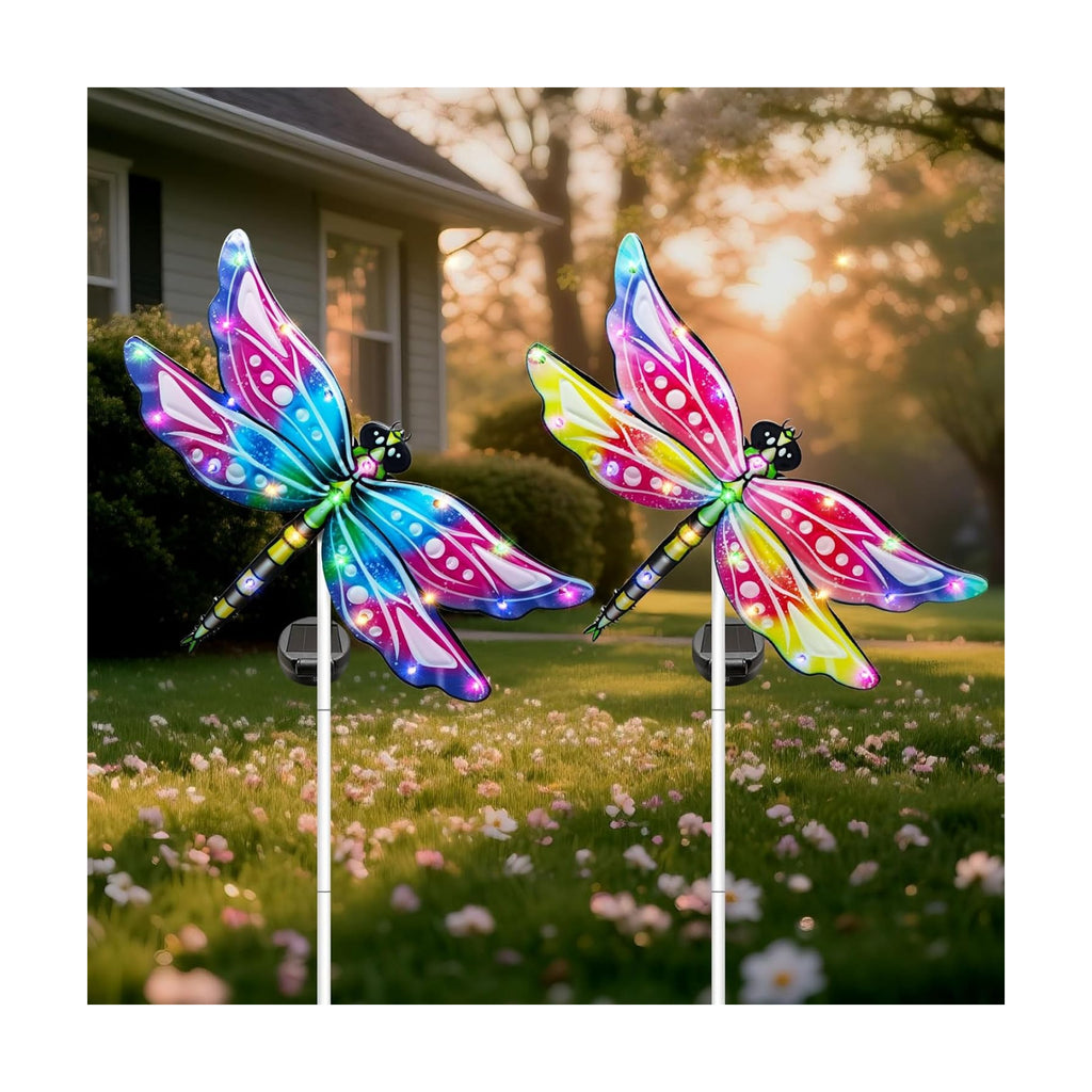 Hexagram Dragonfly Garden Stakes Decor, Dragonfly Garden Yard Stakes