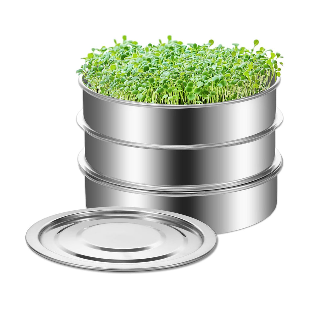 Sprouts Growing Kit Stainless Steel, Stackable Seed Sprouting Tray, Stainless Steel Seed Sprouting Kit, Seed Sprouter