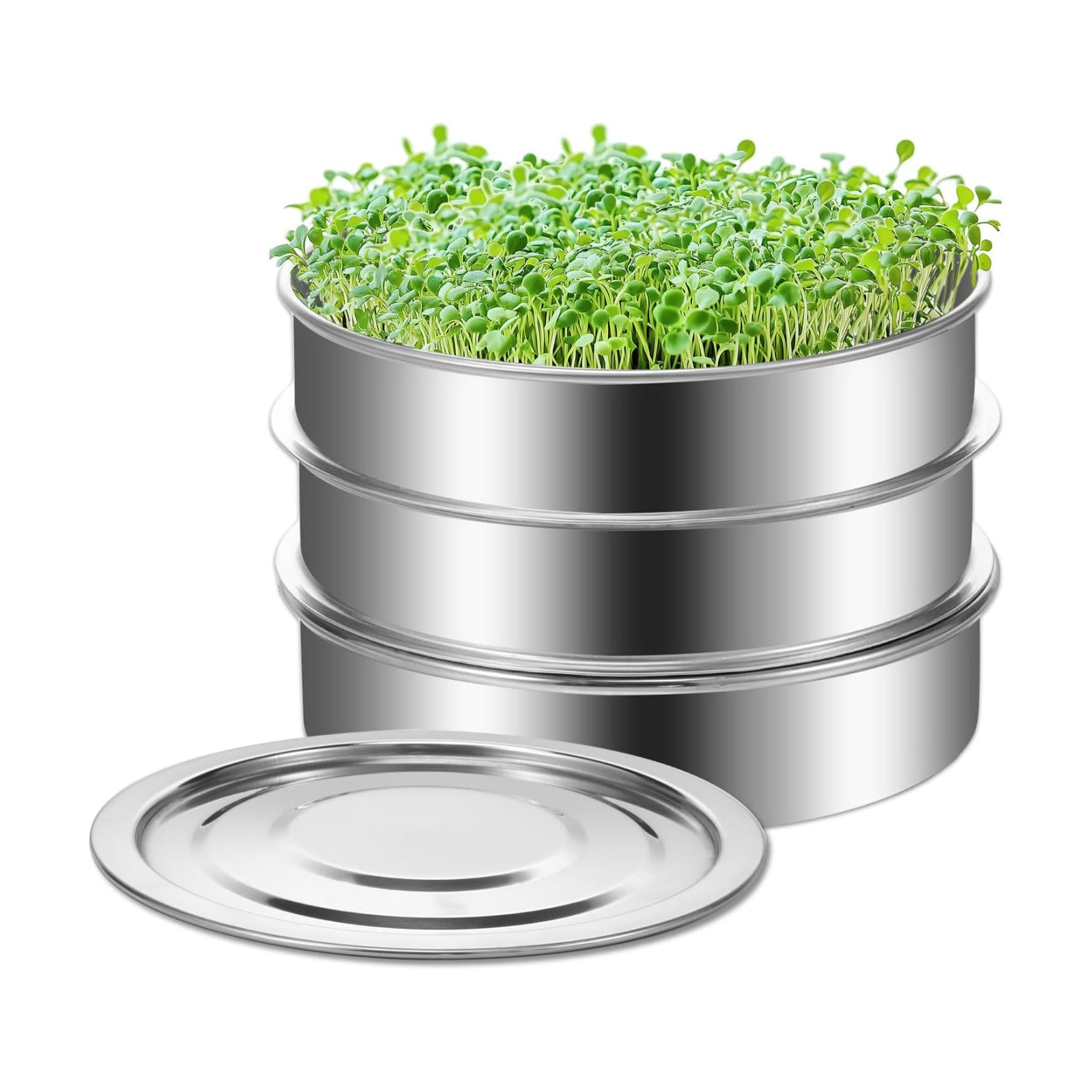 Sprouts Growing Kit Stainless Steel, Stackable Seed Sprouting Tray, Stainless Steel Seed Sprouting Kit, Seed Sprouter