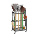WALMANN Garden Tool Organizer with Wheels for Garage, Rakes/Shovels/Yard Tools Storage Stand for Garden, Shed