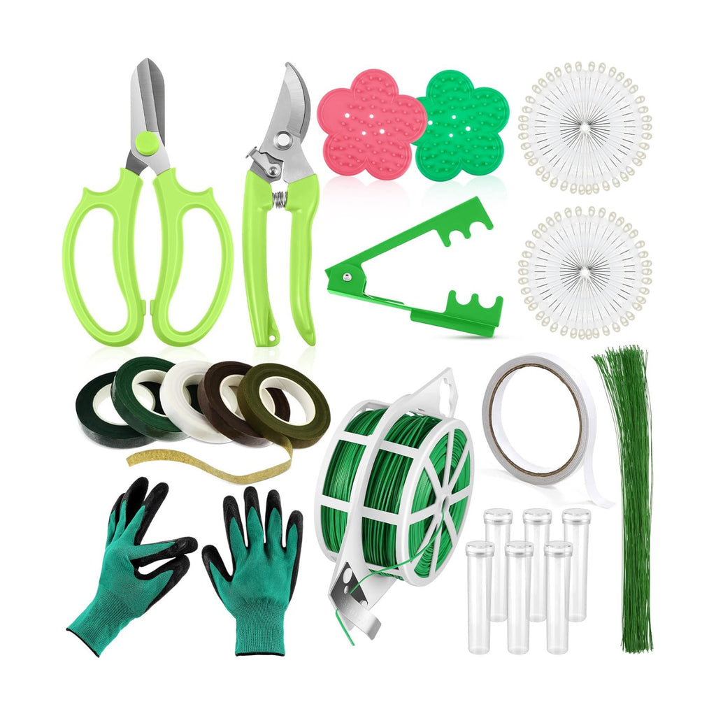 WILLBOND 121 Pcs Floral Arrangement Kit, Bouquet Accessories, Green
