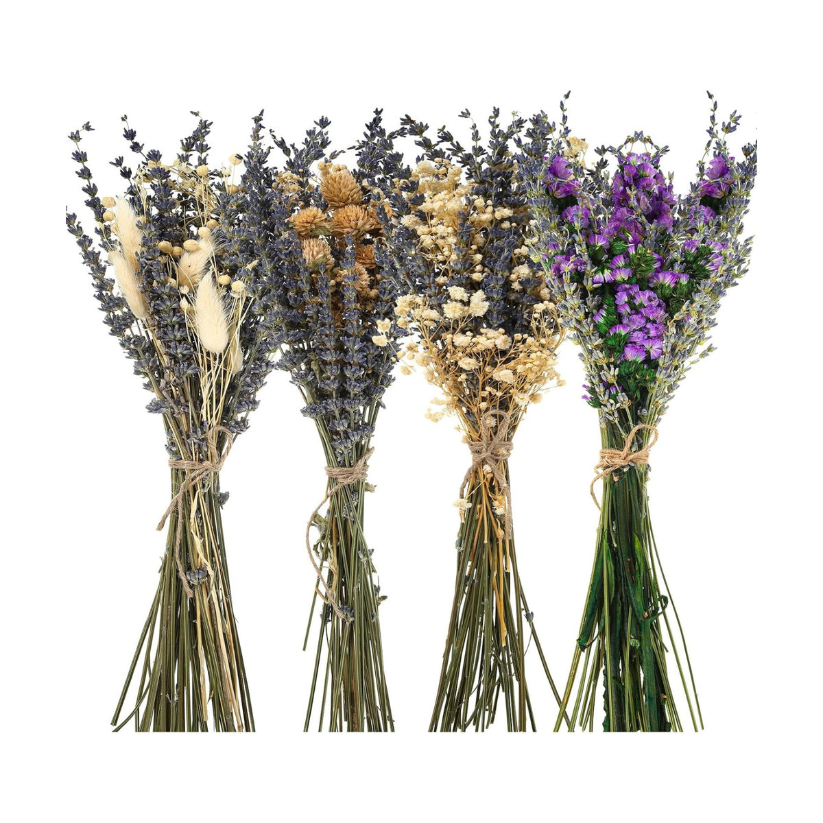 Layhit 4 Pack Large Size Boho Dried Flowers 15-17 Inch, Lavender