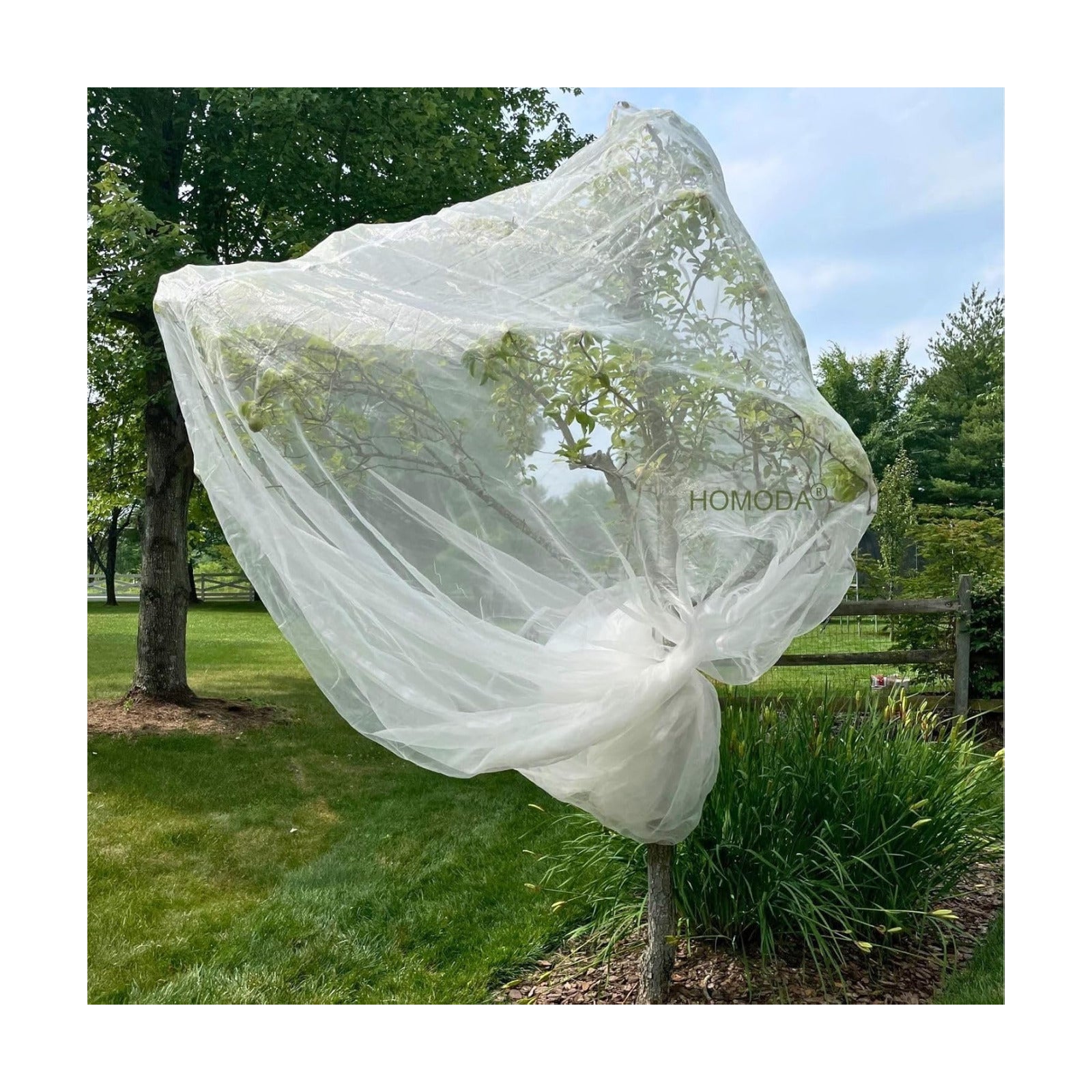 15ft x 15ft Fruit Tree Netting Cover with Zipper & Drawstring, Insect Bird Barrier Netting for Garden Protection, Ultra