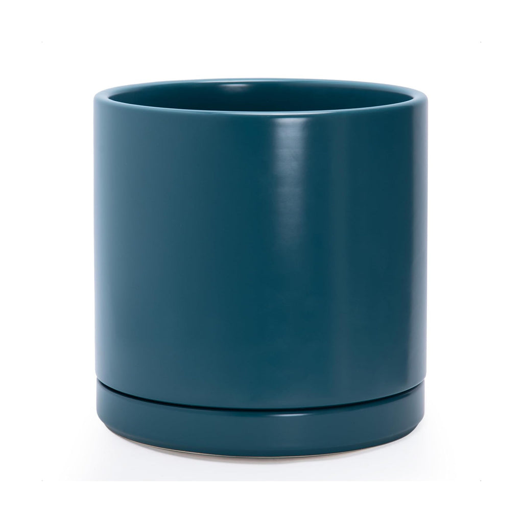 D'vine Dev 12 Inch Ceramic Planter Pot, Teal, 94-O-F-9