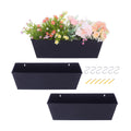 Wall Hanging Planters for Outdoor Plants 16 Inch Large Metal Fence Pots with Hooks for Outside Garden Balcony Plants