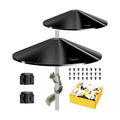 iBorn Squirrel Baffle for Bird Feeder Pole, 19.6” Oversized Baffle, Squirrel Defender, Bird Feeder for Outdoors Protector, Polycarbonate(PC), Pack of 2, Black