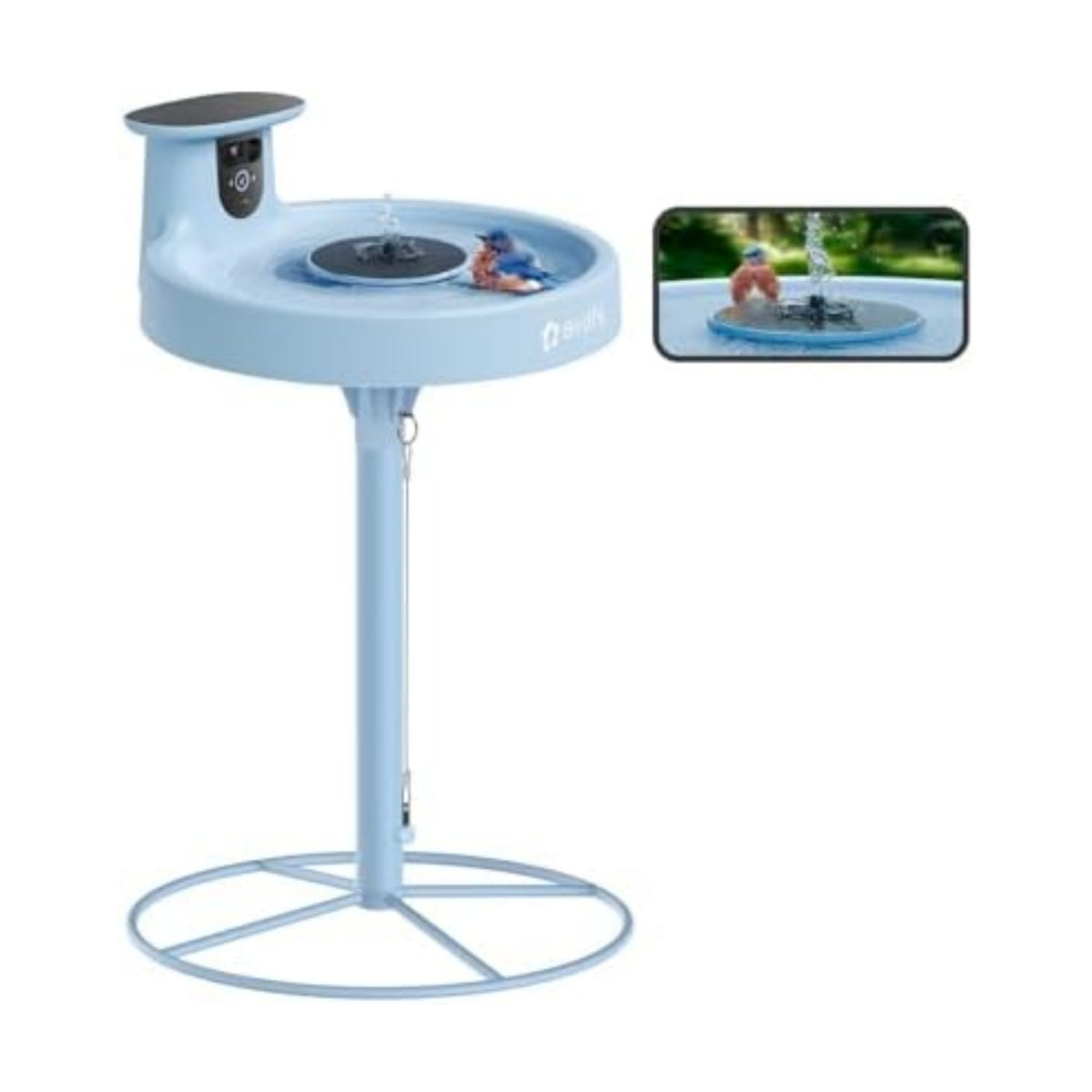 Birdfy Smart Bird Bath with Camera Solar Powered & Fountain & Stand, Dual-Lens Camera for Wildbird Watching, Auto Capture Bird Videos & Motion Detection - AI by Subscription