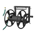Outdoor Wall Mounted Hose Reel with Hook, Garden Heavy-Duty Water Holder Winder with 3.9 ft Leader Hoses, Brass Fitting