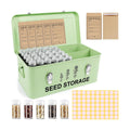 60 Slots Seed Storage Organizer, Metal Seed Box with Lid and Safety Locks | Bamboo, Strong Seal, Completely Blocks