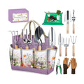 Gardening Tools 9 Pcs Garden Tool Set Stainless Steel Purple Tote Bag Gifts | 9-Piece Gardening Gifts, Rust-Proof