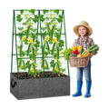Cucumber Trellis with Grow Bag, 50 x 36 Inches Reusable Garden Vegetable Trellis with Fabric Raised Bed, Climbing Net