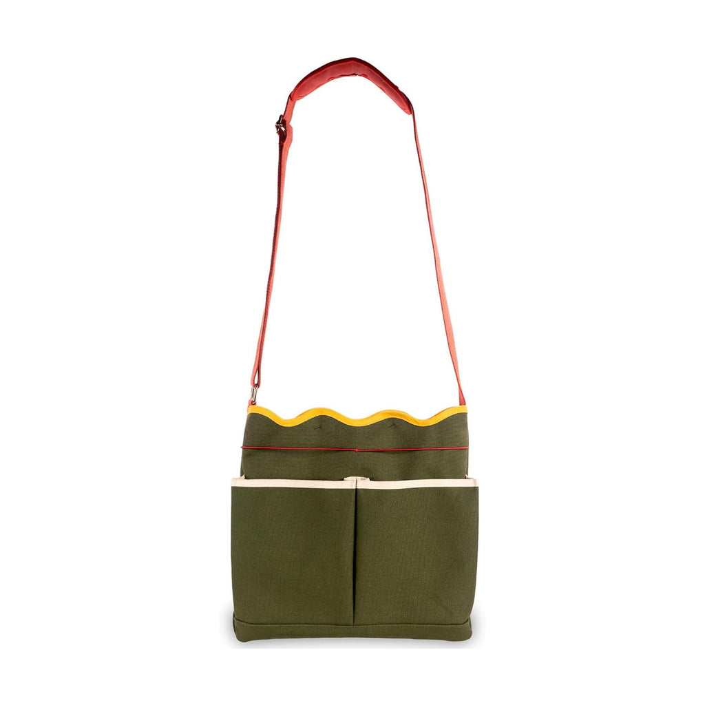 ban.do Garden Tool Bag, Cotton Canvas Outdoor Bag with EVA Lining and Scalloped Edges, Colorblock