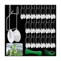 20Pack Tomato Trellis Roller Hooks,Greenhouse Trellising Kit with 100Pcs String Zip Ties for Tomatoes,Vine Twine