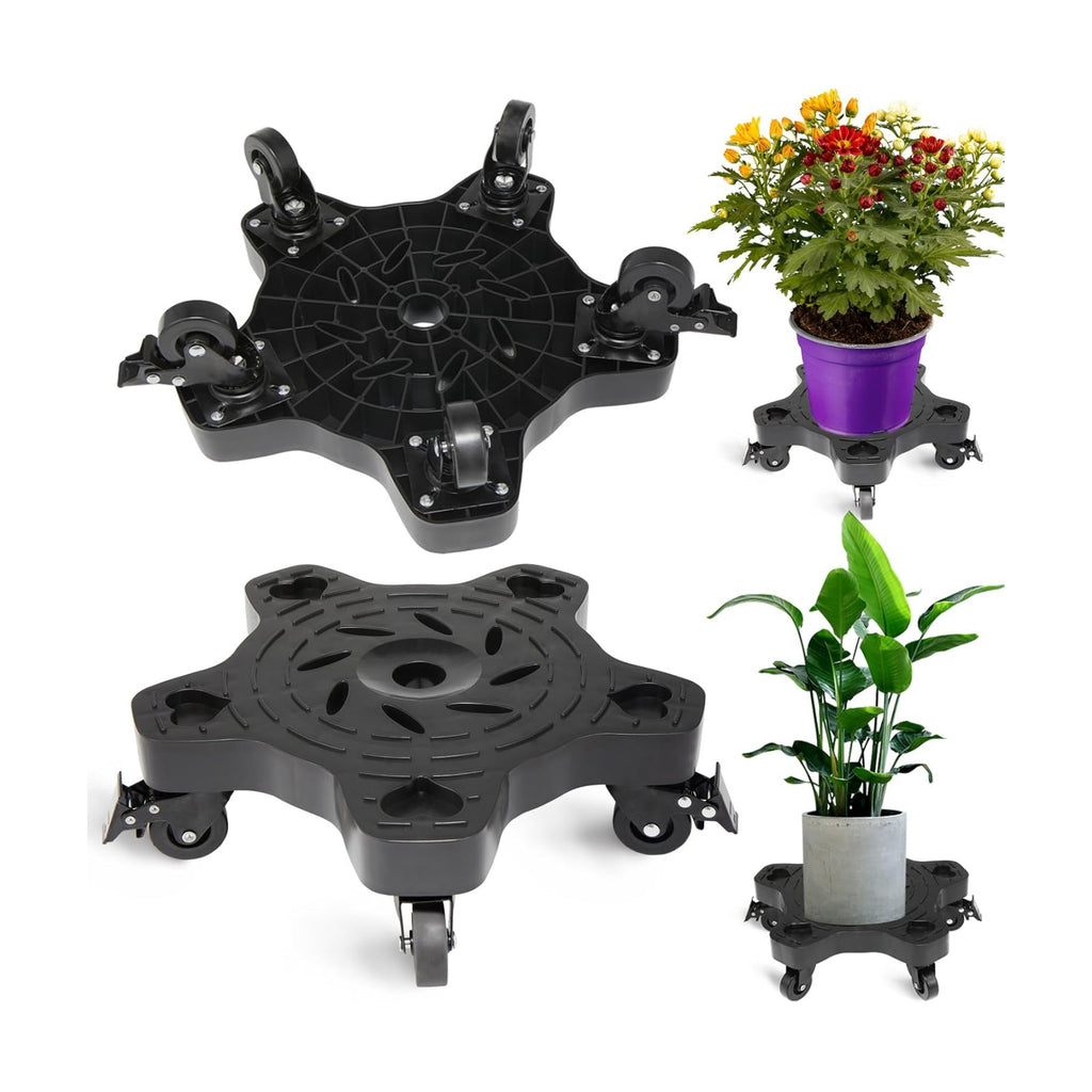 2Packs 14in Plant Caddy with Wheels - 14inch Indoor Outdoor Plant Stand No Assembly Required Flowerpot Down Under Plant