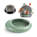Flower Frog Vase Kit, Ikebana Flower Arrangement Ceramic Water Drop Flower Pot Flower Frog Flower Arrangement Vase Kit (Green Small Size)