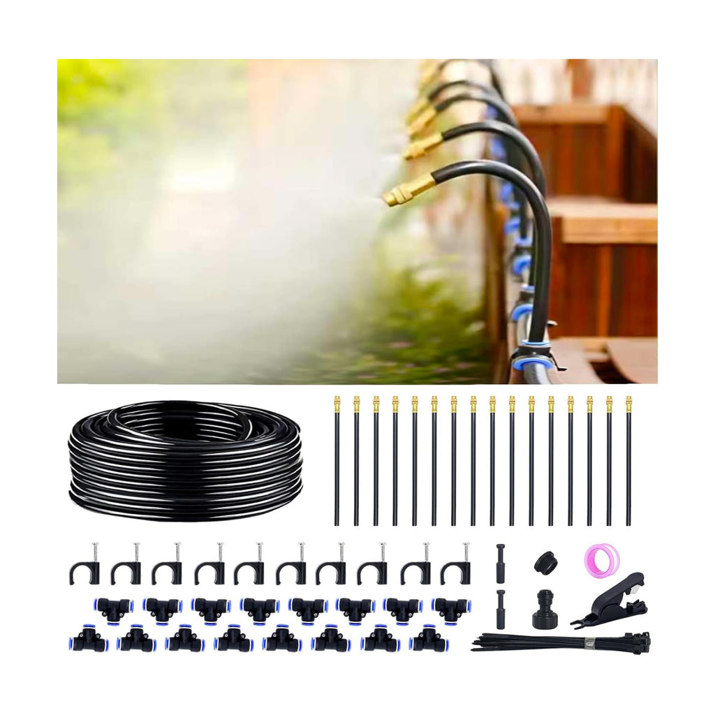 Thiswing 360° Adjustable Drip Irrigation System with 16 Nozzles | 50 FT Automatic Watering System Kit, Raised Bed