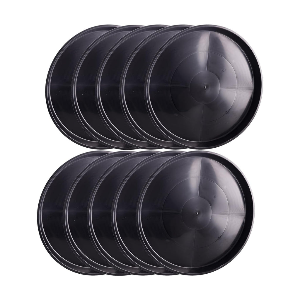 10 Pack Plant Saucer 20 Inches Plastic Drip Trays to Catch Water, Black | Round plastic flower pot saucers for indoors