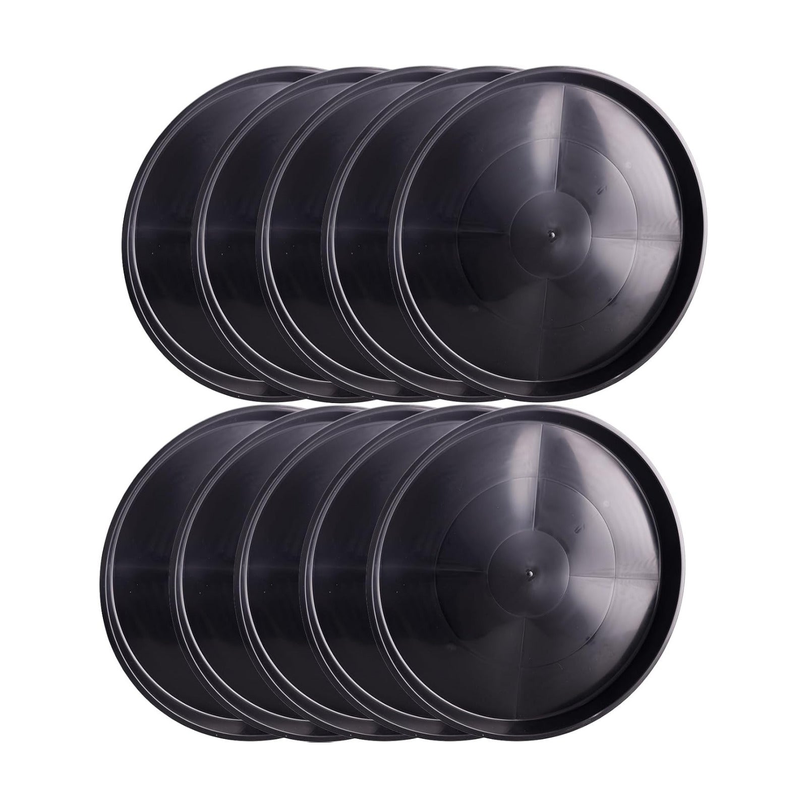 10 Pack Plant Saucer 20 Inches Plastic Drip Trays to Catch Water, Black | Round plastic flower pot saucers for indoors