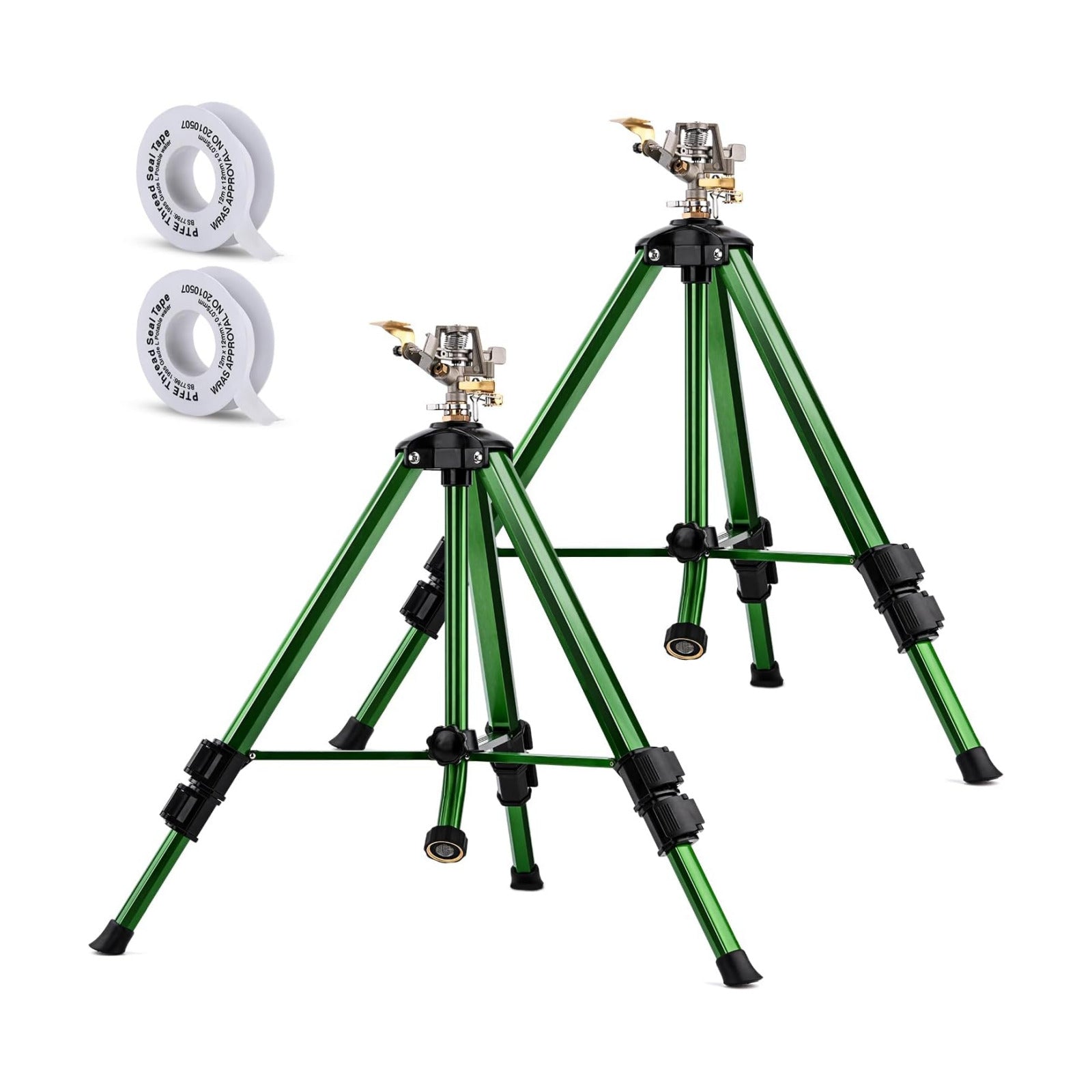 Pattiumo 2 Pack Lawn Sprinklers for Yard - 360° Tripod Sprinklers for Yard Large Area - Heavy Duty with 3/4 Inch