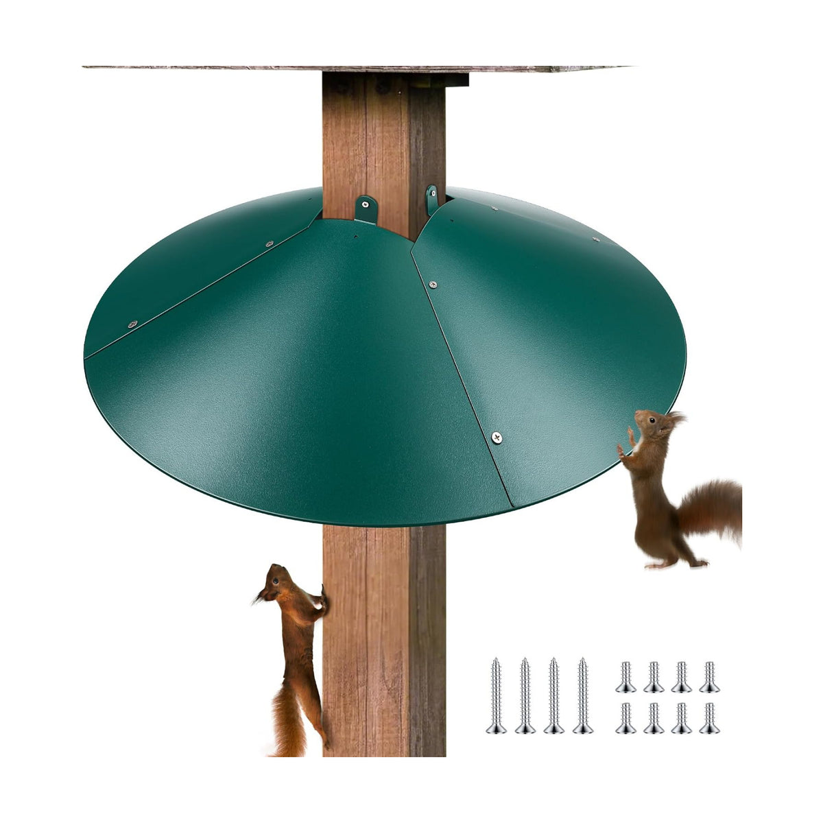 Qualirey 21.5" Metal Squirrel Proof Baffle, for 4 x 4 Posts(Green,1 Pack)