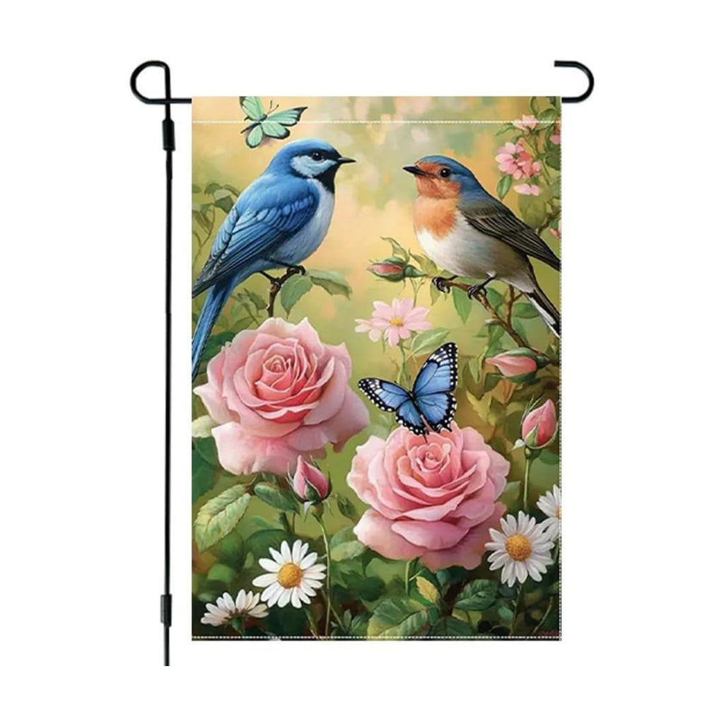 Spring Summer Bird Garden Flags for Outside 12x18 Double Sided