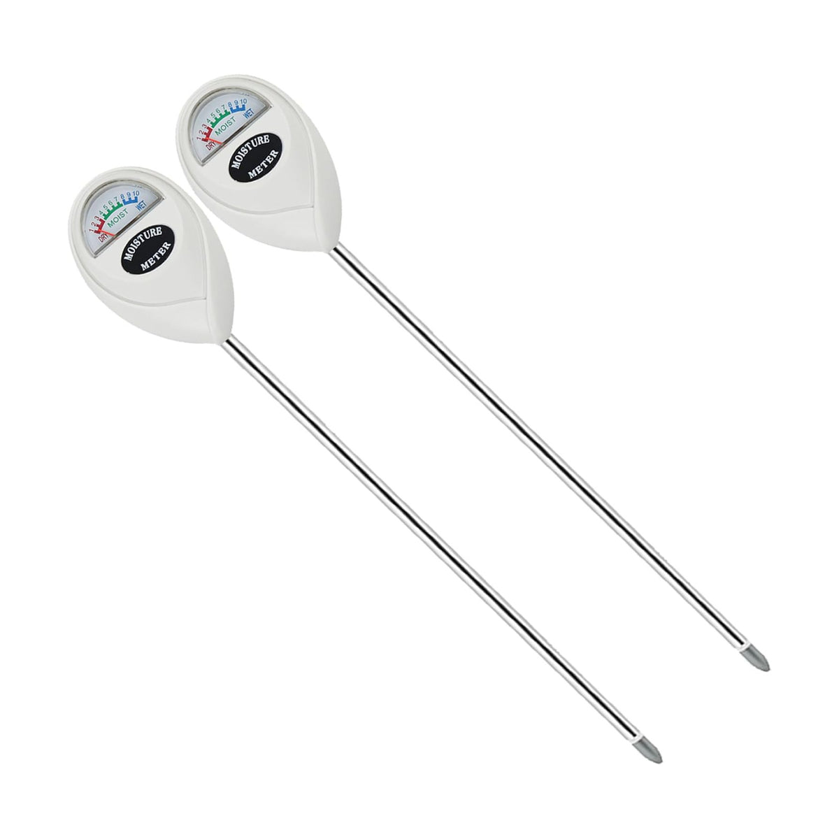 Censinda Soil Moisture Meter, 2 Pack Long Probe Soil Moisture Monitor for House Plants, Soil Hygrometer Moisture Sensor for Indoor & Outdoor, Garden, Farm, Lawn Plant Care, No Battery Needed(White)