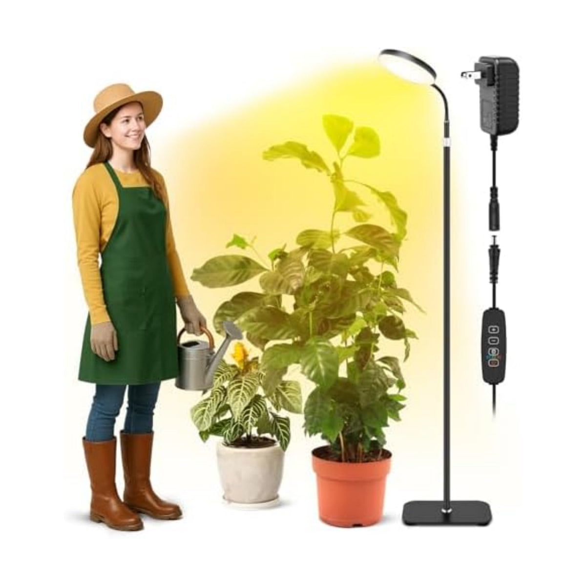 Grow Light Indoor Plants, 20W Full Spectrum Lamp, Height Adjustable Stand
