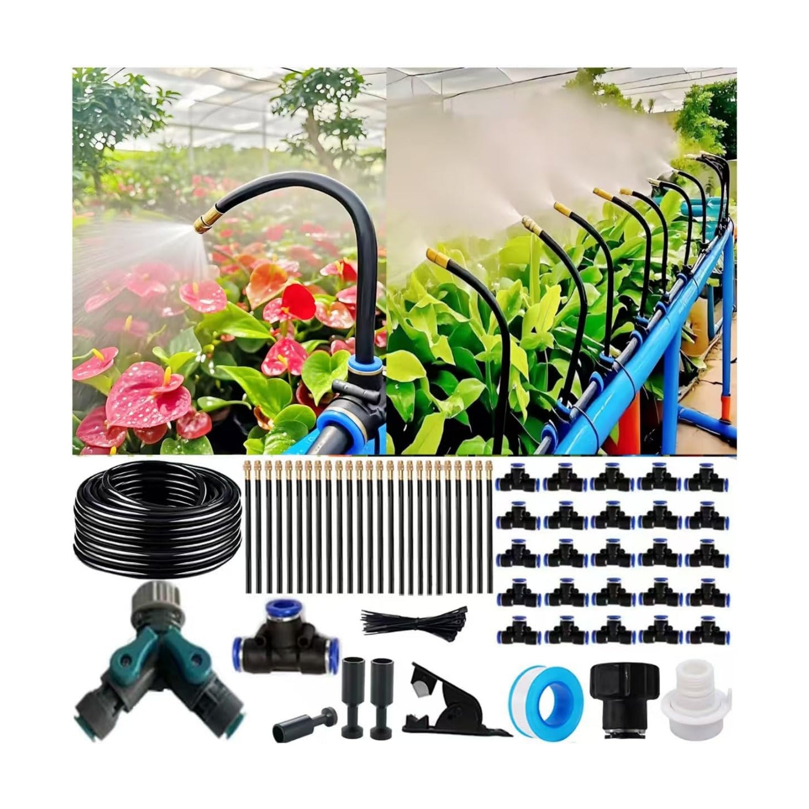 360° Adjustable Drip Irrigation System for Garden,Automatic Watering System | 12mm Large-Diameter Tubing,High-Flow