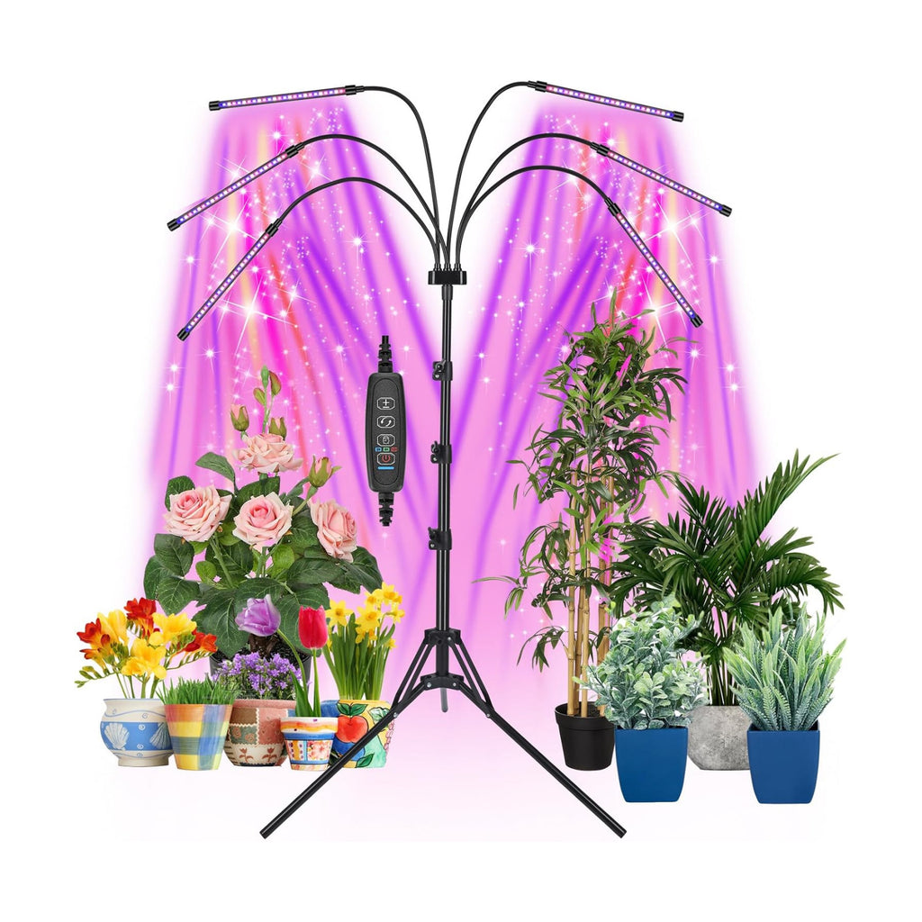 Mefflypee Grow Lights for Indoor Plants, LED Grow Light Stand, Red Blue Yellow Full Spectrum Plant Lamp with Adjustable