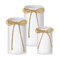 Zonon Farmhouse Vase Decor, Galvanized Flower Bucket,White,3 Pcs