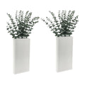 Wood Wall Planter Set of 2, Modern Wall Hanging Decor Pocket Planter for Greenery and Dried Flowers, Indoor Wood