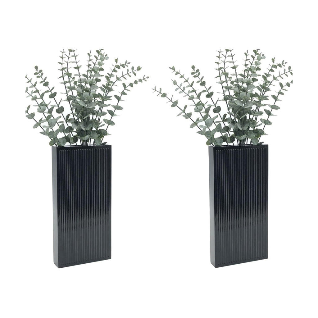 Wood Wall Planter Set of 2, Modern Wall Hanging Decor Pocket Planter for Greenery and Dried Flowers, Indoor Wood