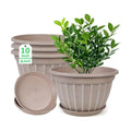 10 Inch Plant Pots,4 Pack Flower Pot,Planters Pot with Drainage Hole | Modern Planters for Outdoor Plants with