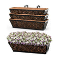 Halatool 30 Inch 4 Pack Large Railing Planter Box with Coco Liner | Rust Resistance, Sturdy Metal Window Balcony