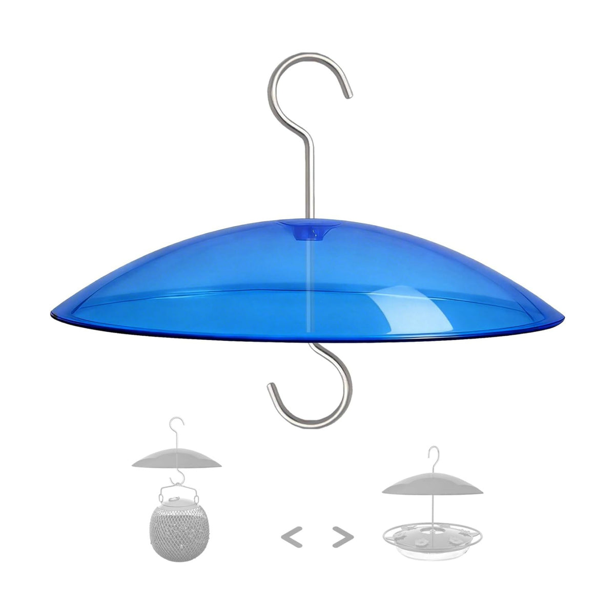 8" Mini Plastic Rain Cover for Bird Feeder, Blue Weather Guard Baffle Dome