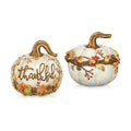 Fall Pumpkin Decor 2Pcs Fake pumpkins White Resin Carved Pumpkin Big Decorative Faux Pumpkins Artificial Pumpkins for Decorating Home Table Farmhouse Mantel Halloween Thanksgiving Harvest Centerpieces