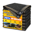 JOJOLEE 70% Sun Shade Cloth, 10x20FT Shade Net Mesh Tarp with Grommets, Black Sunblock Cover for Outdoor Patio Plants
