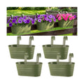 Hicarer Metal Hanging Flower Pots for Railing Fence, Large Hanging Rail Planters for Outdoor Window Balcony Plants