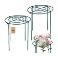 2Set Metal Peony Grid Cages, 30"H X 13"D Large Flower Support Cages Grow Through Hoop Ring Peony Stakes Garden Plant