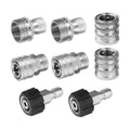 Pressure Washer Adapter Set, Stainless Steel Quick Disconnect Kit, M22-14 &15mm Swivel to 3/8 Inch Quick Connect, 3/4
