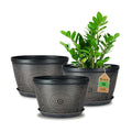 Quarut 10 Inch Flower Pots for Outdoor Indoor, 3 Pack Plastic Plant Pots