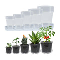 30 Pack 3/4/5/6/7 Inch Clear Nursery Pots with Drainage and 30 Pack Plant Saucers, Plant Pots for Plants Transparent