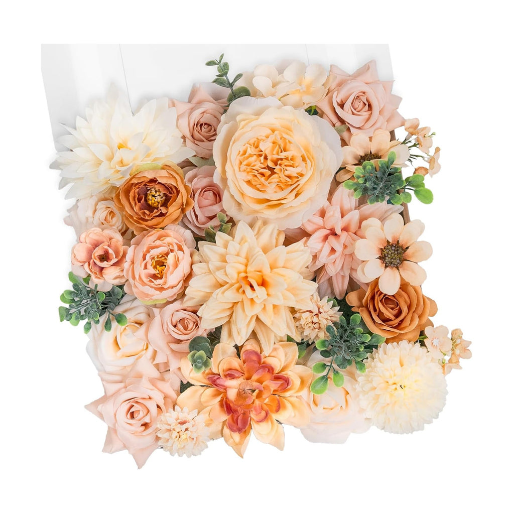 TINGE TIME Artificial Wedding Flower Combo, Rose Peony Blush Champagne