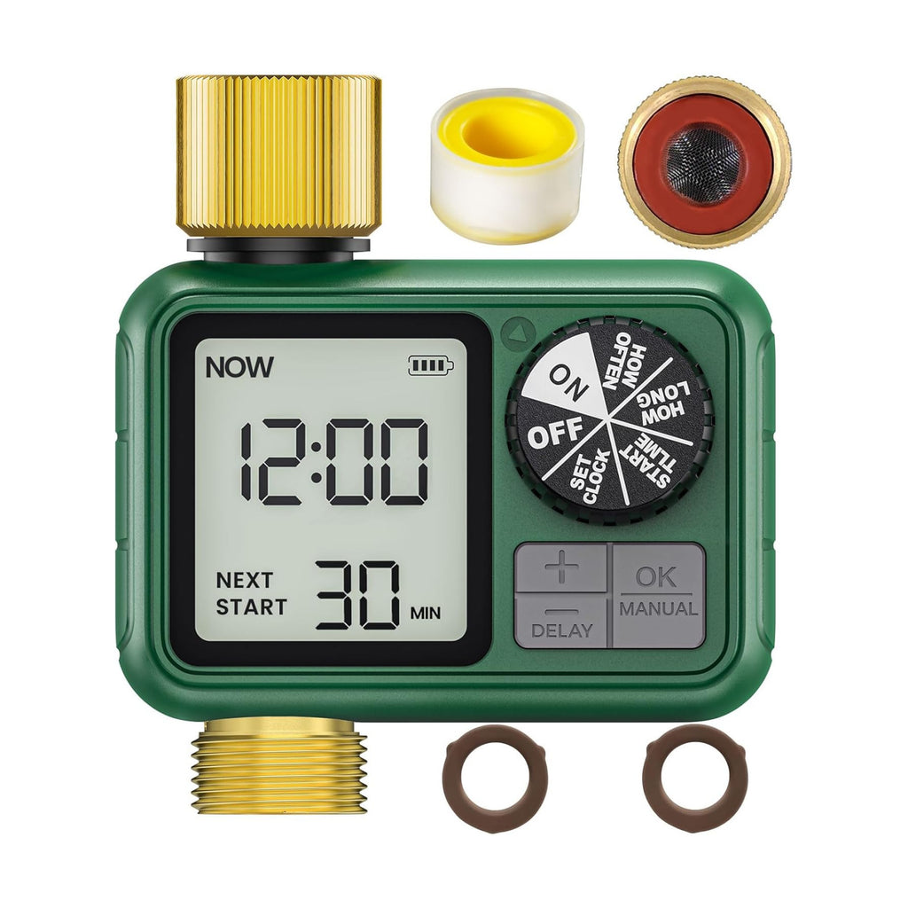Water Timer for Outdoor Garden Hose, Sprinkler Timer for Garden | Faucet Timer with Auto/Manual/Rain Delay Mode