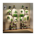 Plant Stand Indoor with Grow Lights 9 Tiered Wood Plant Shelf 62" Tall Plant Stand Metal Frame for Indoor Plants