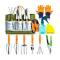 Gardening Tools Set with Organizer Handbag 9-Piece, Heavy‑Duty Rust‑Proof Garden Hand Tools, Wooden Handles,15 Plant